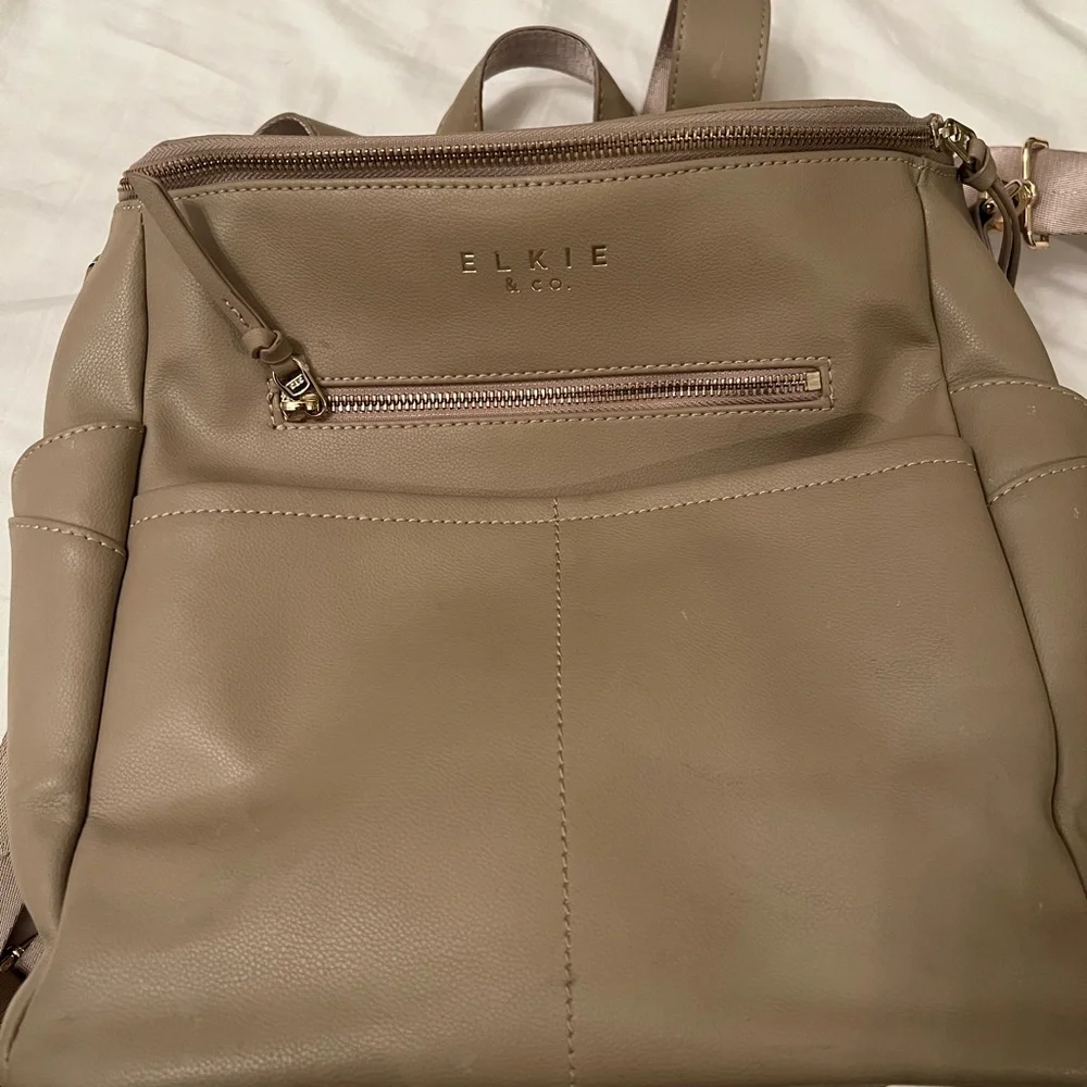 Taupe Women’s Leather Backpack